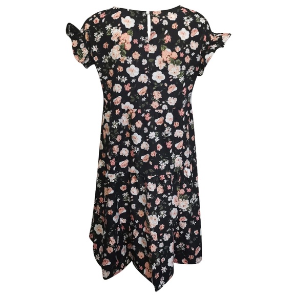 Women's Plus Size Women's Summer O-neck Dress Beach Floral Print Ruffles Casual - Picture 9 of 9